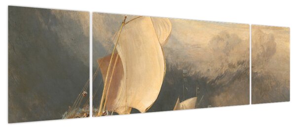Obraz - William Turner, Fishing Boats with Hucksters Bargaining for Fish, reprodukcje (170x50 cm)