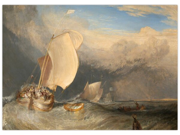 Obraz - William Turner, Fishing Boats with Hucksters Bargaining for Fish, reprodukcje (70x50 cm)