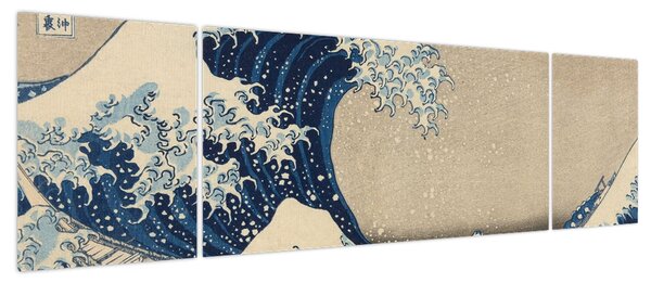 Obraz - Katsushika Hokusai, Under the Wave off Kanagawa, reprodukcje (170x50 cm)