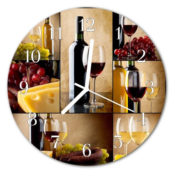 Zegar ścienny okrągły Butelka wina