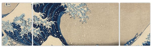 Obraz - Katsushika Hokusai, Under the Wave off Kanagawa, reprodukcje (170x50 cm)