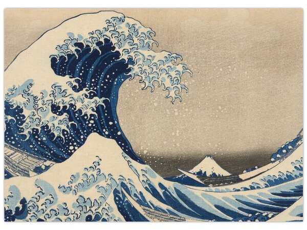 Obraz - Katsushika Hokusai, Under the Wave off Kanagawa, reprodukcje (70x50 cm)