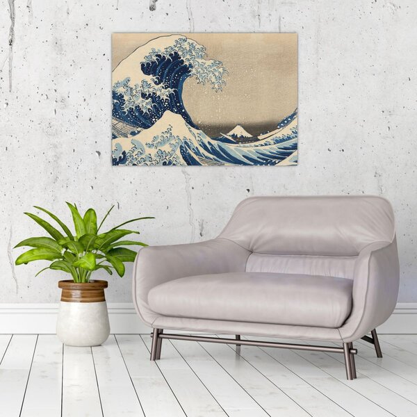 Obraz - Katsushika Hokusai, Under the Wave off Kanagawa, reprodukcje (70x50 cm)