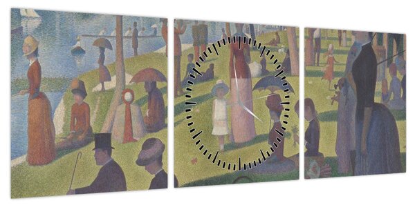 Obraz - Georges Seurat, A Sunday on La Grande Jatte, reprodukcje (z zegarem) (90x30 cm)