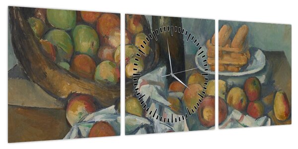 Obraz - Paul Cezanne, The Basket of Apples, reprodukcje (z zegarem) (90x30 cm)