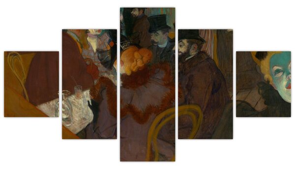 Obraz - Henri de Toulouse-Lautrec, At the Moulin Rouge, reprodukcje (125x70 cm)