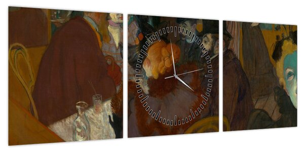 Obraz - Henri de Toulouse-Lautrec, At the Moulin Rouge, reprodukcje (z zegarem) (90x30 cm)