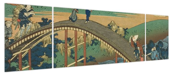 Obraz - Katsushika Hokusai, Ariwara no Narihirafrom the series One Hundred, Poems Explained by the Nurse (Hyakunin isshu uba ga etoki), reprodukcje (170x50 cm)