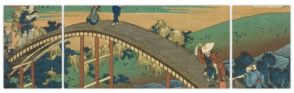 Obraz - Katsushika Hokusai, Ariwara no Narihirafrom the series One Hundred, Poems Explained by the Nurse (Hyakunin isshu uba ga etoki), reprodukcje (170x50 cm)