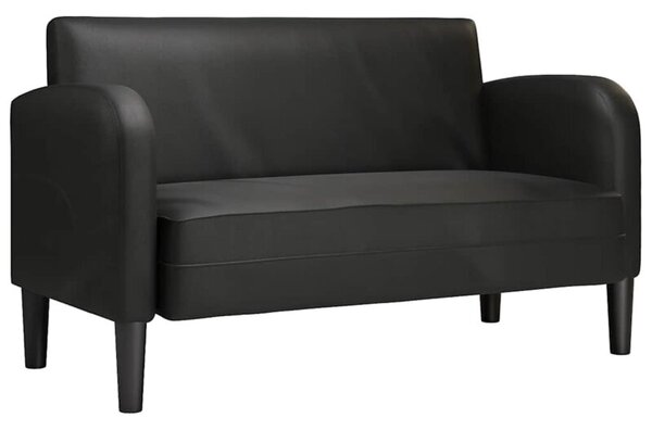 Sofa dwuosobowa czarna 110 cm ze skÃ³ry ekologicznej