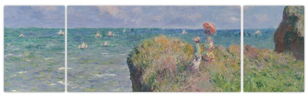 Obraz - Claude Monet, Cliff Walk at Pourville, reprodukcje (170x50 cm)