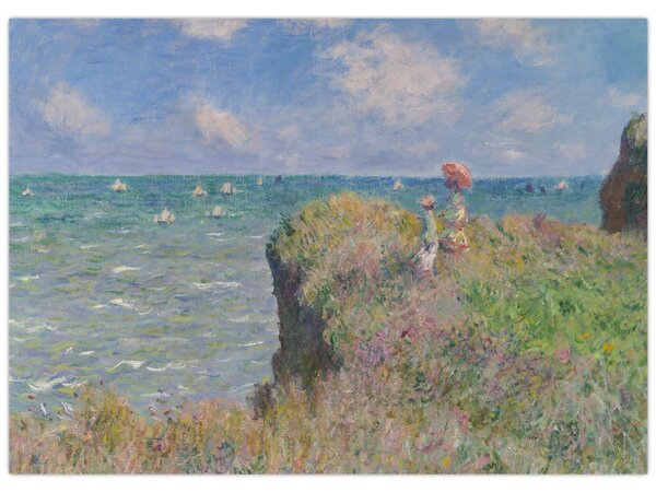 Obraz - Claude Monet, Cliff Walk at Pourville, reprodukcje (70x50 cm)
