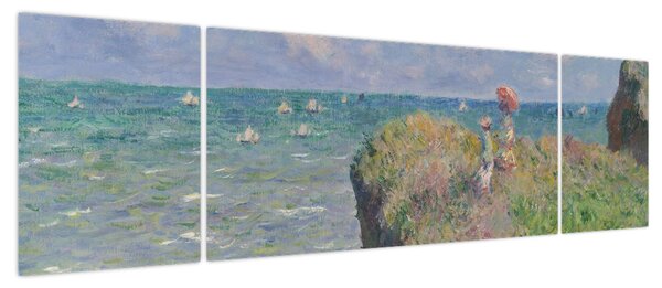 Obraz - Claude Monet, Cliff Walk at Pourville, reprodukcje (170x50 cm)