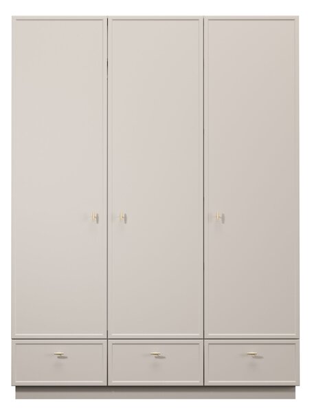 Szafa Lorini 150 cm z półkami - kaszmir / złote uchwyty T-bar