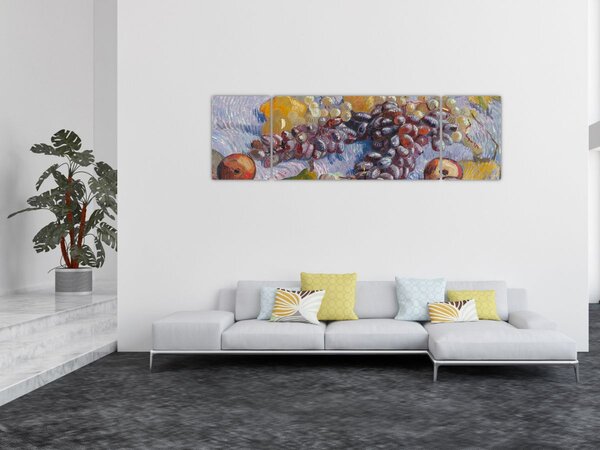 Obraz - Vincent van Gogh, Grapes, Lemons, Pears, and Apples, reprodukcje (170x50 cm)