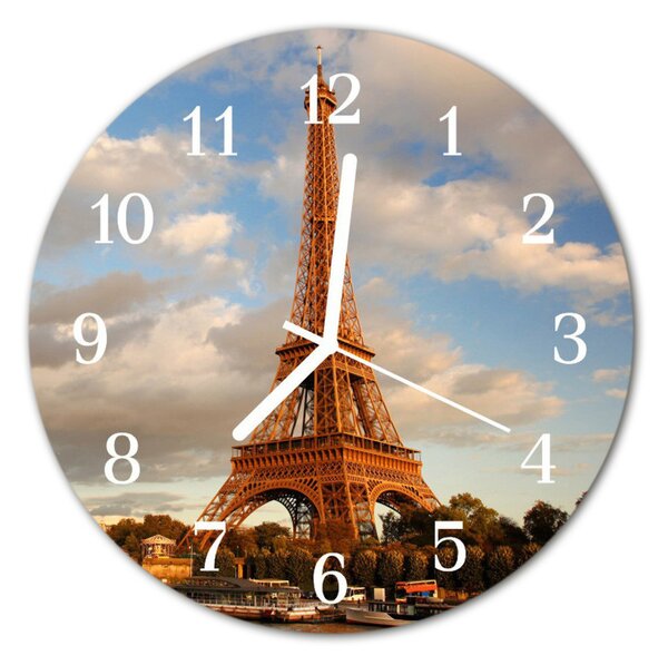 Zegar szklany okrągły Paryż