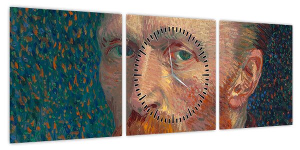 Obraz - Vincent van Gogh, Self-Portrait, reprodukcje (z zegarem) (90x30 cm)