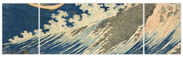 Obraz - Katsushika Hokusai, Fishing Boats at Choshi in Shimosa (Soshu Choshi) , reprodukcje (170x50 cm)