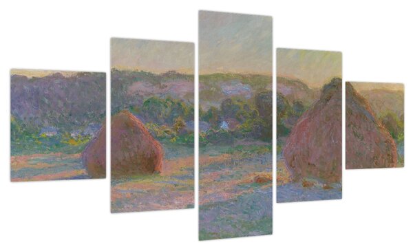 Obraz - Claude Monet, Stacks of Wheat (End of Summer) , reprodukcje (125x70 cm)