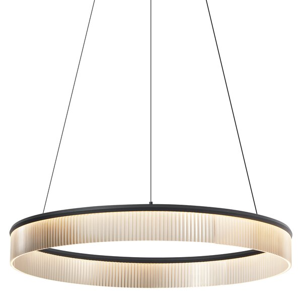 Nowoczesna lampa wisząca czarna 78 cm z LED z 3-stopniowym ściemnianiem - Żyrandol Anello