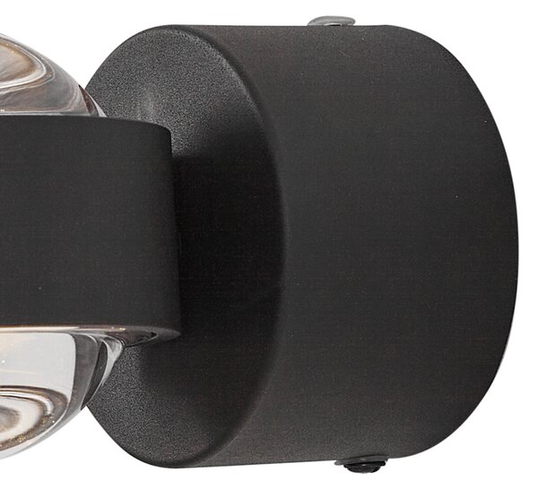 Designerski kinkiet czarny z LED IP44 - Lens