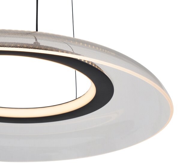 Designerska lampa wisząca czarno-przezroczysta z 3-stopniową regulacją ściemniania - Scacrylic