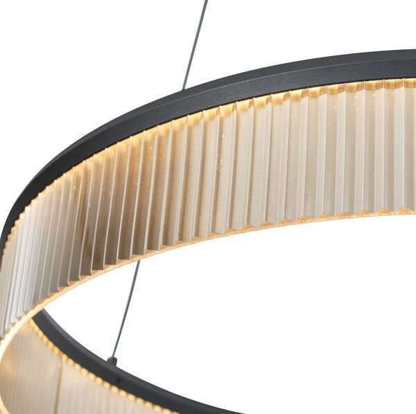 Nowoczesna lampa wisząca czarna 78 cm z LED z 3-stopniowym ściemnianiem - Żyrandol Anello