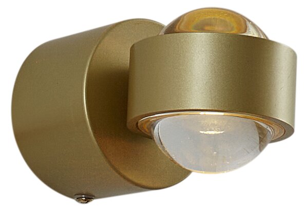 Designerski kinkiet mosiężny z LED IP44 - Lens