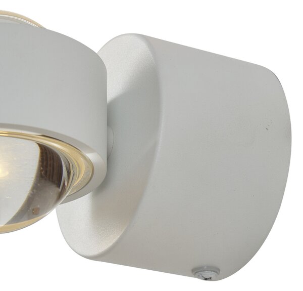 Designerski kinkiet biały z LED IP44 - Lens
