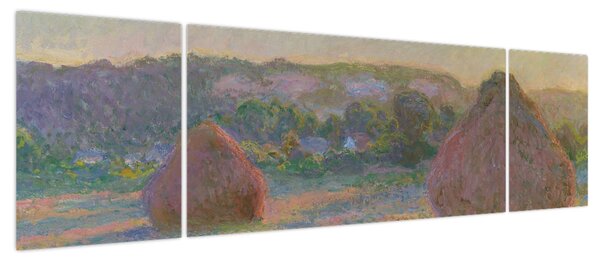 Obraz - Claude Monet, Stacks of Wheat (End of Summer) , reprodukcje (170x50 cm)