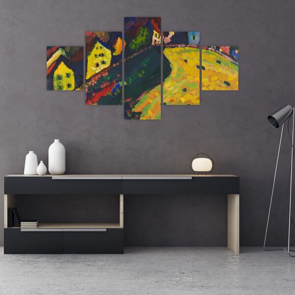 Obraz - Vasily Kandinsky, Houses at Murnau, reprodukcje (125x70 cm)