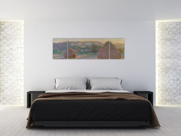 Obraz - Claude Monet, Stacks of Wheat (End of Summer) , reprodukcje (170x50 cm)