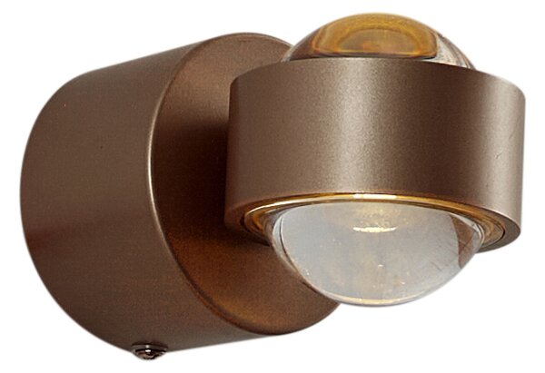 Designerski kinkiet ciemny brąz z LED IP44 - Lens