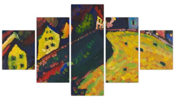 Obraz - Vasily Kandinsky, Houses at Murnau, reprodukcje (125x70 cm)