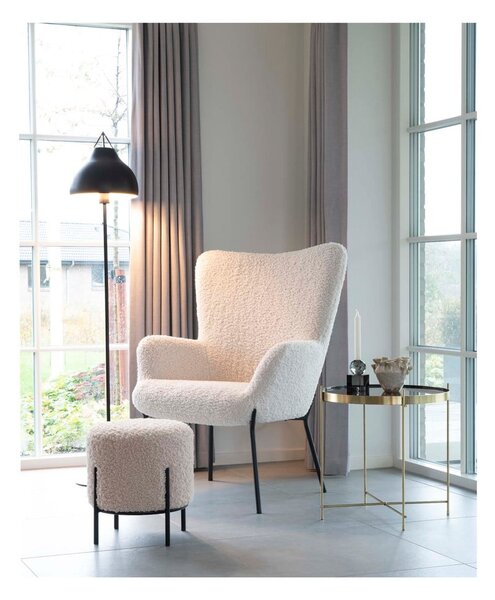 Kremowy puf z imitacji futra Alford – House Nordic