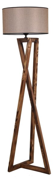 Brązowa lampa stojąca z tekstylnym kloszem (wysokość 149 cm) Maçka – Opviq lights