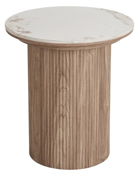 Okrągły stolik z blatem w dekorze marmuru ø 45 cm Athens – House Nordic
