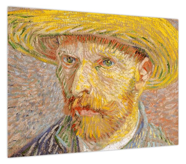 Obraz - Vincent van Gogh, Self-Portrait with a Straw Hat (The Potato Peeler), reprodukcje (70x50 cm)