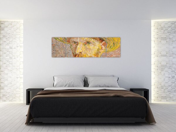 Obraz - Vincent van Gogh, Self-Portrait with a Straw Hat (The Potato Peeler), reprodukcje (170x50 cm)