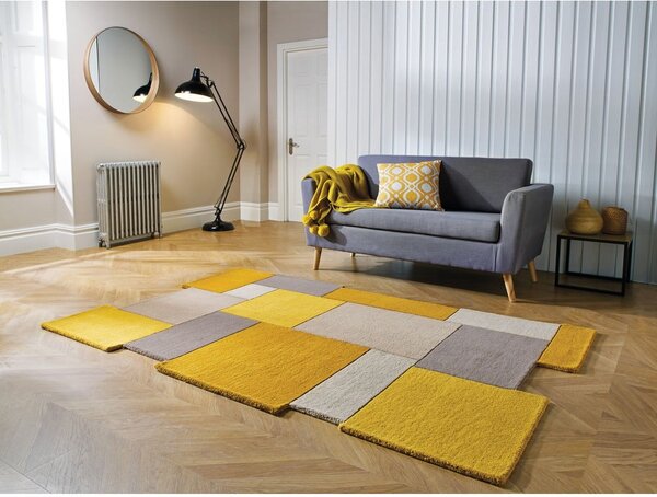 Żółto-beżowy wełniany dywan Flair Rugs Collage, 150x240 cm