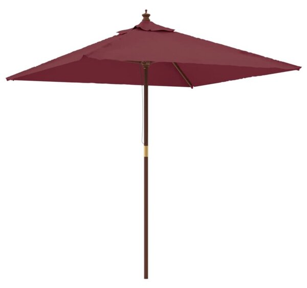 Parasol ogrodowy na drewnianym słupku, bordowy, 198x198x231 cm