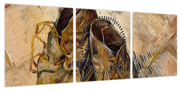 Obraz - Vincent van Gogh, Shoes, reprodukcje (z zegarem) (90x30 cm)