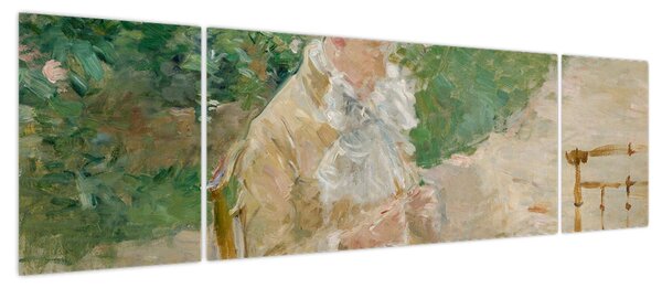 Obraz - Berthe Morisot, Young Woman Knitting, reprodukcje (170x50 cm)