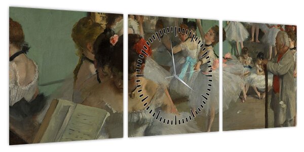 Obraz - Edgar Degas, The Dance Class, reprodukcje (z zegarem) (90x30 cm)