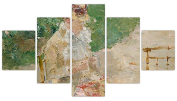 Obraz - Berthe Morisot, Young Woman Knitting, reprodukcje (125x70 cm)
