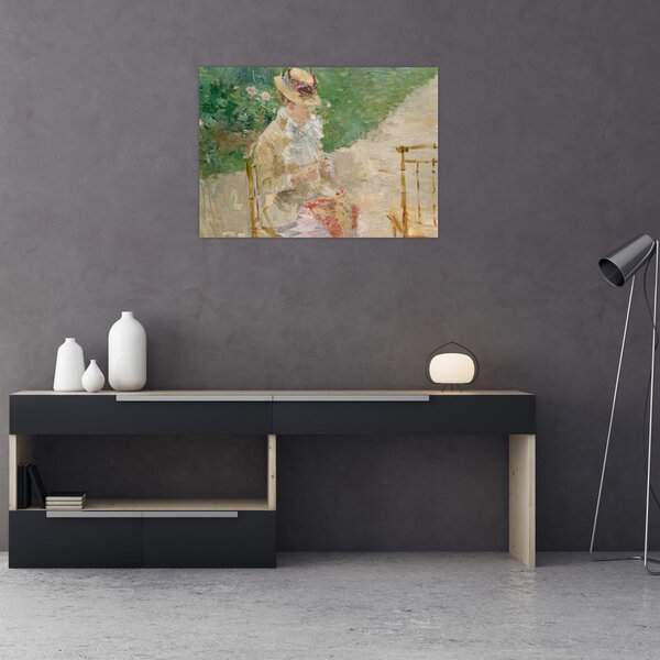 Obraz - Berthe Morisot, Young Woman Knitting, reprodukcje (70x50 cm)
