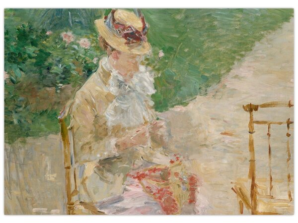 Obraz - Berthe Morisot, Young Woman Knitting, reprodukcje (70x50 cm)