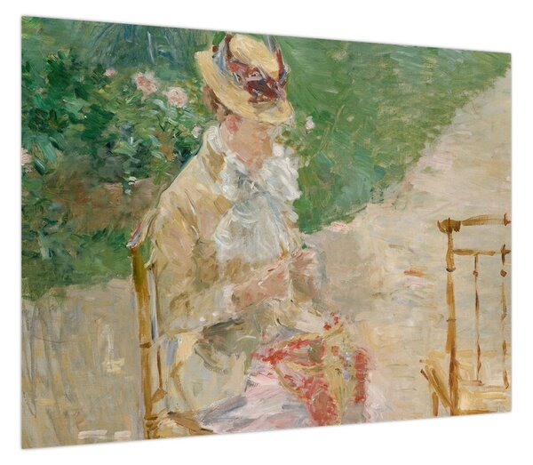 Obraz - Berthe Morisot, Young Woman Knitting, reprodukcje (70x50 cm)