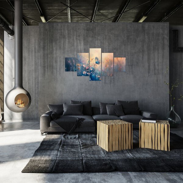 Obraz - Łąka z motylem (125x70 cm)