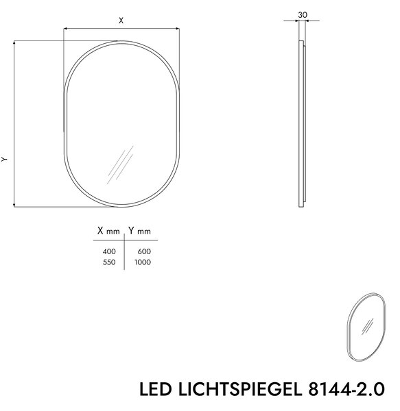 Lustro LED 8144-2.0 Owalne